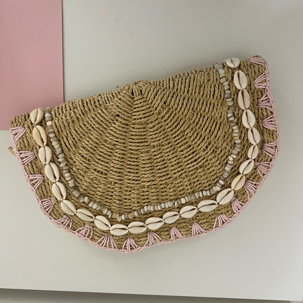 Stoney Clover Lane Woven Shell Clutch